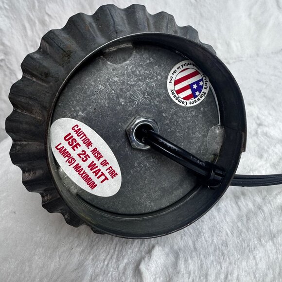 Rustic Punched Tin Electric Accent Lamp Primitive Country Decor Tinware Tinworks - Picture 6 of 7